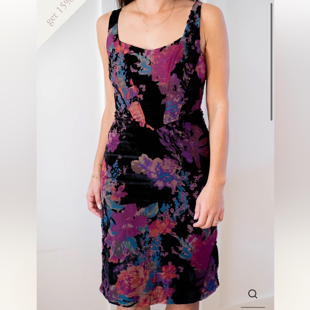 Floral Velvet Corset Dress - Sage the Label